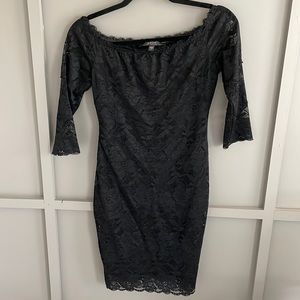 Guess Black Off The Shoulder Celina Lace Dress - Size S